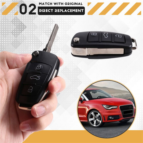 Car  Remote Key 3 Button for  A3 A4 TT ID48 Chip 433Mhz 8P0837220D 2