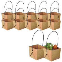 12 Pcs Succulent Planters Waterproof Paper Flower Pots with Drainage Holes Durable Plastic Garden Supplies