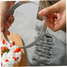 2 Moldes para Tartas de 20 cm, Redondos y Perforados, de Acero Inoxidable Antiadherentes, para Hornear y Calentar.