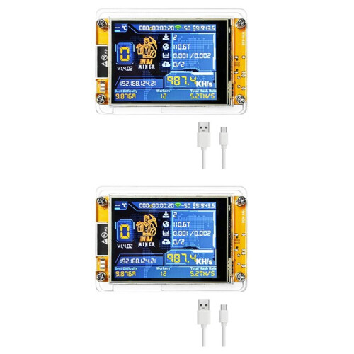 NMiner NerdMiner Harshrate Atualizado 987KH/S 2,8 Polegadas  Display Bitcoin Crypto Solo Lottery Miner NerdMiner