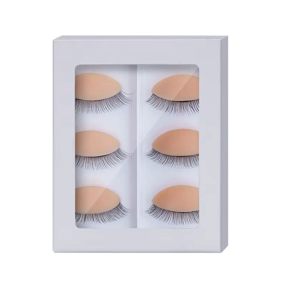 Semoic Replacement Eyelids For Eyelash Mannequin Removable Eyelid With Eyelashes Extension Training Lash Mannequin B