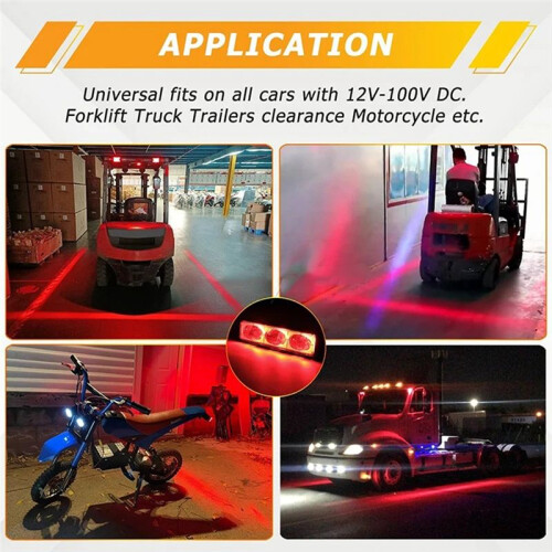 30W Forklift Trailer LED Safety Warning Lights Area Safety Reversing Red Light Width Light One Word  for Forklift 1