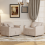 (Beige) YODOLLA Single Sofa Bed 3-in-1 Sleeper Chair Bed 5