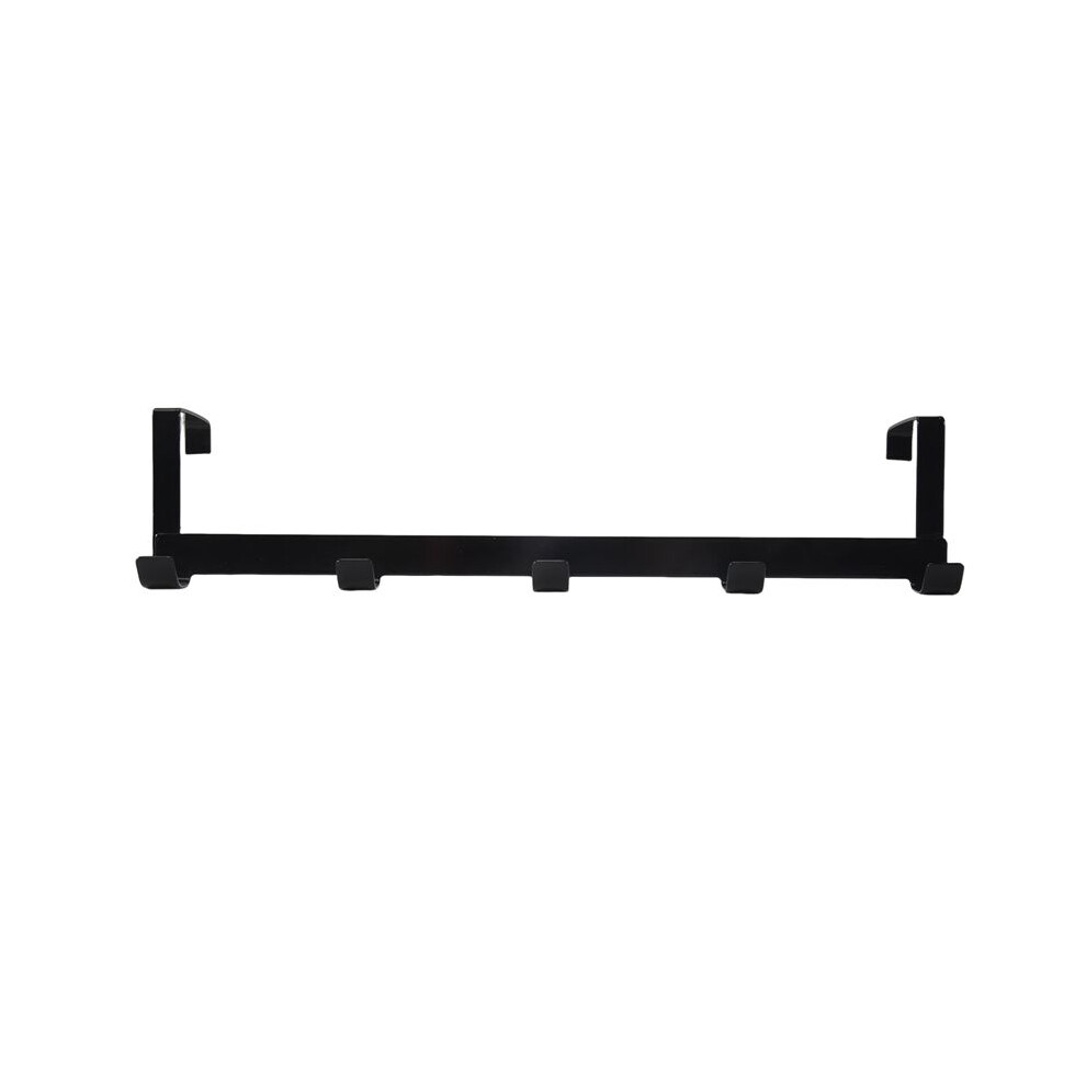 Wide Over The Door Rack Wrought Iron Hook Black 6033578528014