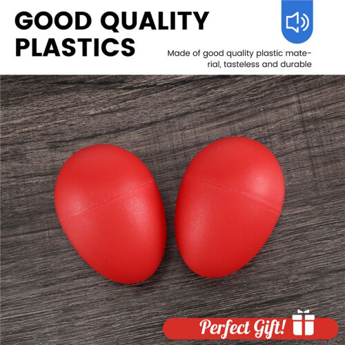 1 Pair Plastic Percussion Musical Egg Maracas Shakers red 1