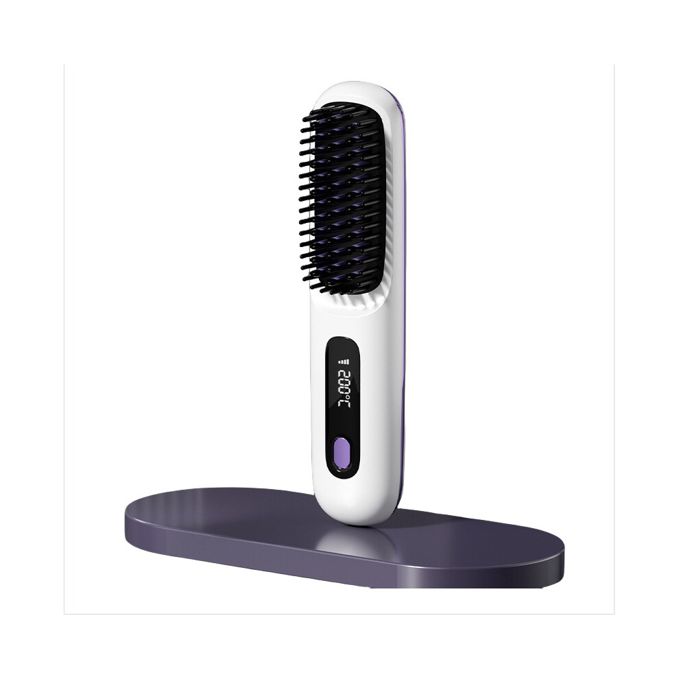 Inf White S7 Portable Cordless Hair Straightener & Curler Comb