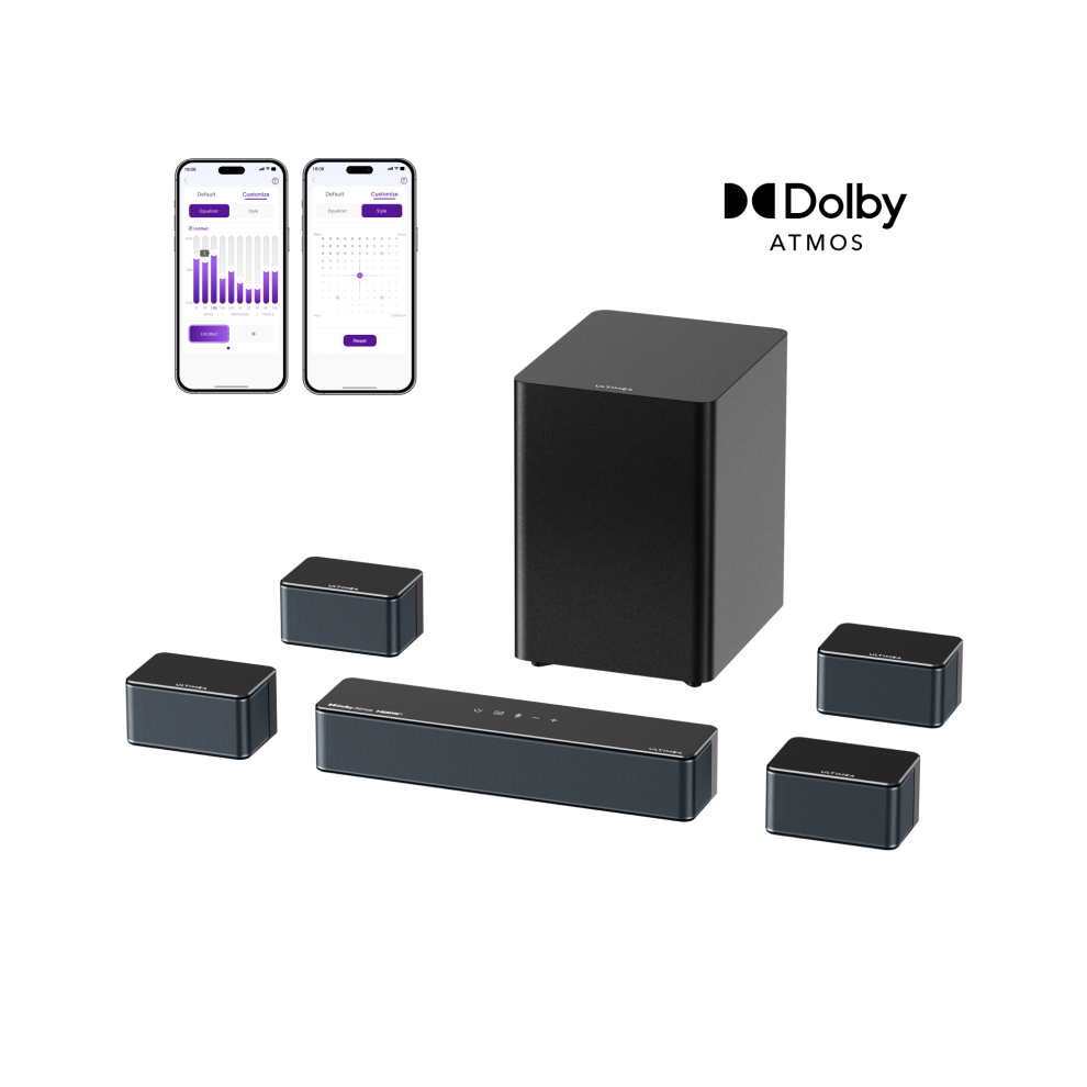 Ultimea Soundbar With 8 Drivers, 460W, Hdmi Earc, 7.1Ch Soundbar With Dolby Atmos, Bluetooth 5.3