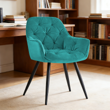 1PCS Dining Chair Velvet Padded Seat Light Teal