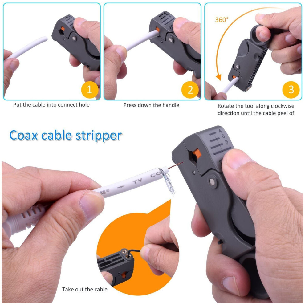 RG6 Coaxial Cable Crimping Tool Kit with F