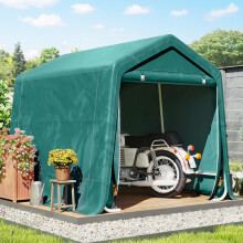 Outsunny Outdoor Garden Storage Shed Waterproof Bike Tent w/ Zipper Doors