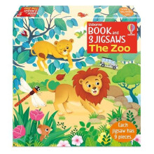 Usborne Book and 3 Jigsaws The Zoo by Sam Taplin Paperback Book