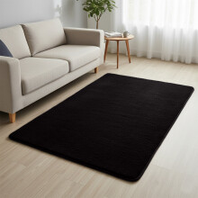 (80×150 cm – Hallway / Medium, Black) Short Pile Area Rugs- Non Slip Thick Rugs 600GSM Rubber Backing