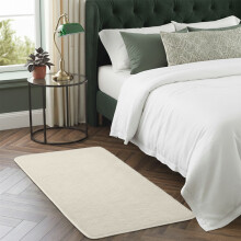 (60×120 cm – Bedside / Small, Cream) Short Pile Area Rugs- Non Slip Thick Rugs 600GSM Rubber Backing