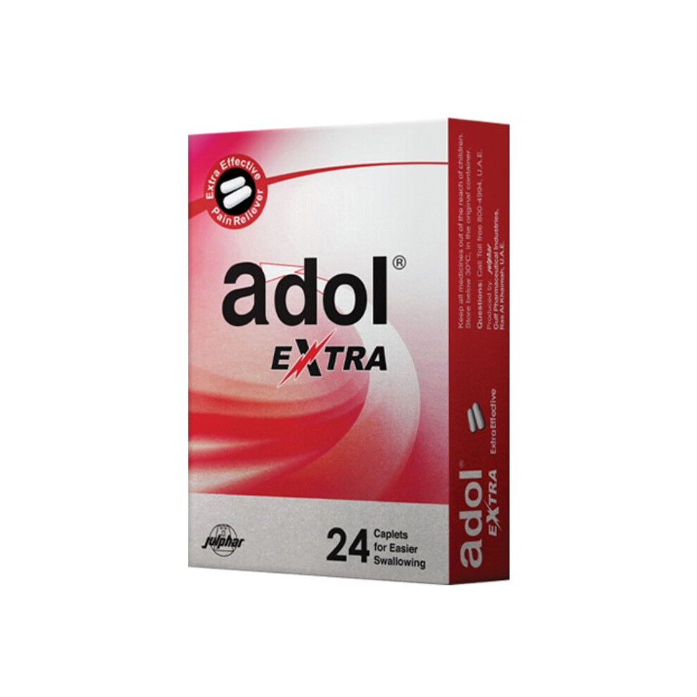 Adol Extra Caplets 24's |Helps relieve headaches and migraines & Fast and convenient use