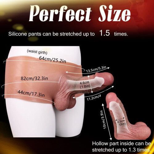 Hollow Strap-on Silicone Penis Panties for Couples 1