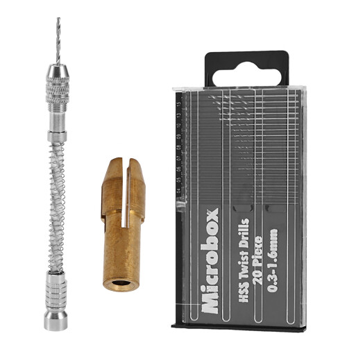 21pcs Pin Vise Hand Spiral Drill  Micro-Drill Bits Set Index Semi-automatic