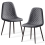 AINPECCA Set of 2 Dining Chairs PU Dark Grey Padded Kitchen 1