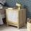 Bedside table with 1 door and rattan front 3