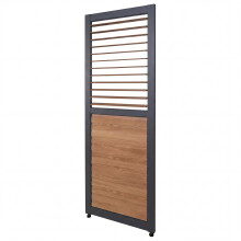 Lamellenwand für Pergola MCW-P65, Lamellenpaneel Modul Paneel Seitenwand, Aluminium 220x68cm Holzoptik