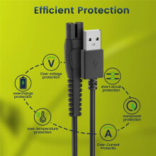 2Pcs 5V 1A USB Shaver Charger Cord for  QP2724 QP2834 QP1924 MG9520 Electric Shaver Trimmer Charger Cable