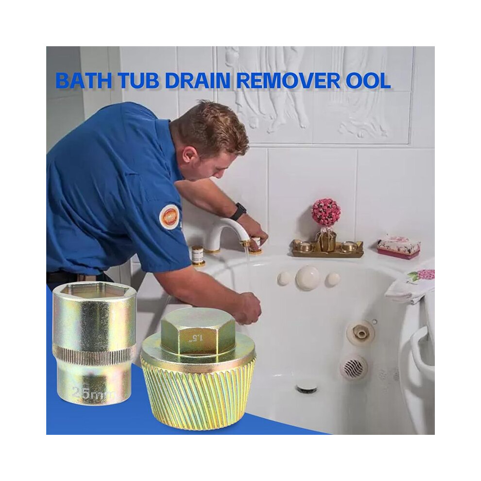 1.5Inch Bathtub Drain Remover Tool,Tub Drain Extractor With 1Inch Socket,Remove The Old,Broken,Stubborn,Rusted Drain Tub 6031515033133