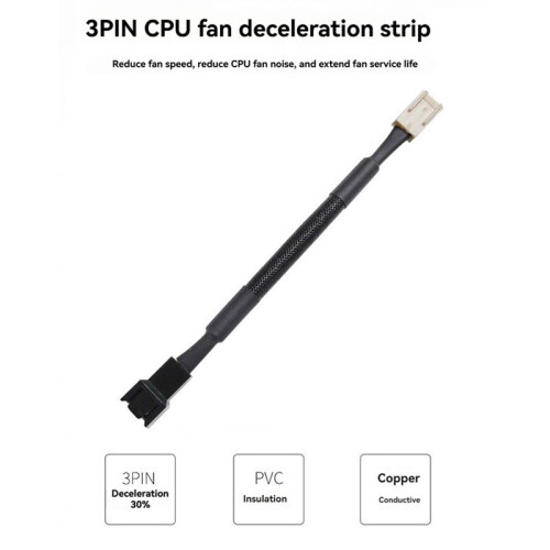 3PIN PC Fan Speed Reduce Noise Extension Resistor Cable Wire CPU 3 Pin Connector for Computer CPU Fan 1