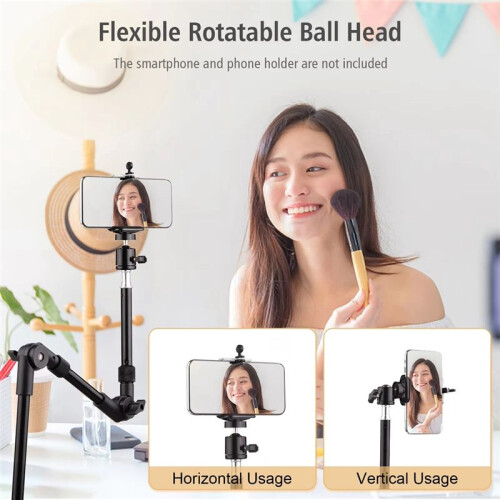 1/4 ST-01 Bracket Flexible Foldable Desk Mount Stand Ballhead Adapter for Fill Light LED Ring Light Camera Smartphone 1