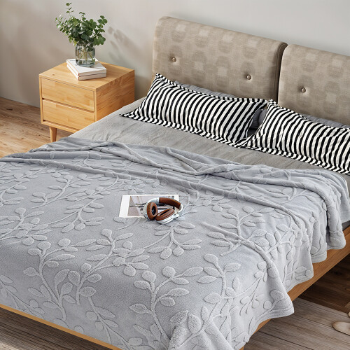 Living And Home 150x100cm Soft Warm Plush Fuzzy Throw Blanket, Grey 1