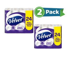 Velvet Classic Quilted Toilet Tissue 24 Rolls (Pack of 2)