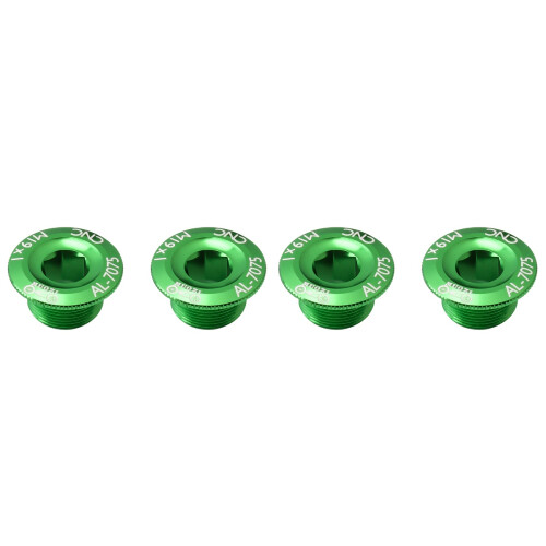 4Pièces Ecrous Alliage Aluminium Vert Montage Rapide 1