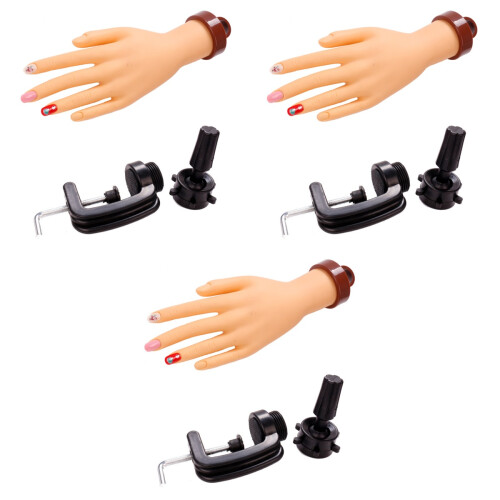 3Pièces Main Articulee Khaki Pour Et Entraînement Ongles 2