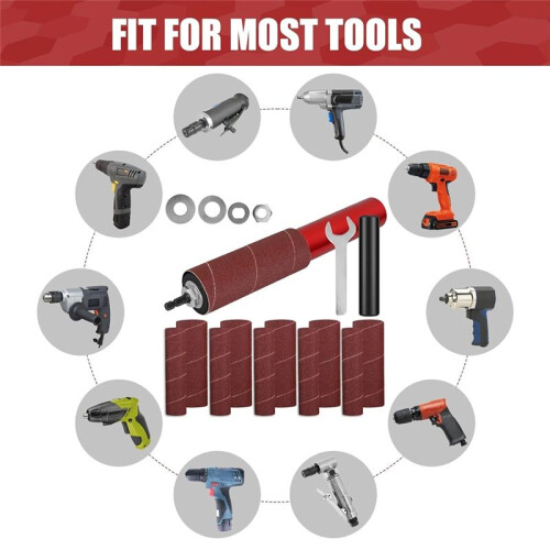 Drum Sander Set,Rubber Sanding Drum Spindle Sander Adapter, with 120 Grit Sandpaper Drum, Sanding Sleeves Power Drill 1