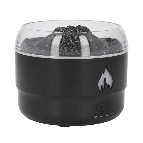 Flame 280 ml Diffusor, 7-Farben-LED-Licht, Schwarz