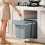 Homcom HOMCOM Kitchen Cupboard Bin with 40L Dual Compartment, Pull Out Bin, Grey 1