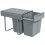 Homcom HOMCOM Kitchen Cupboard Bin with 40L Dual Compartment, Pull Out Bin, Grey 2