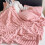 Living And Home 230x200cm Reversible Fluffy Striped Throw Blanket, Pink 2