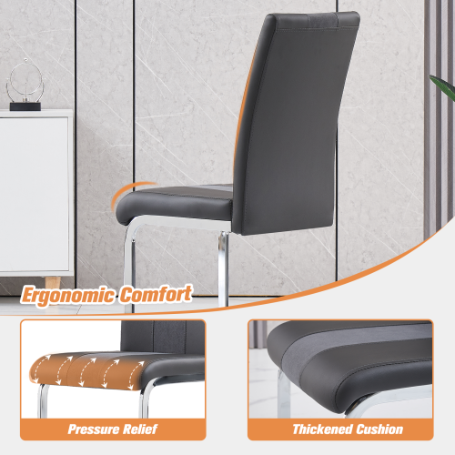 AINPECCA 2PCS PU Leather Dining Chairs Kitchen Office 2