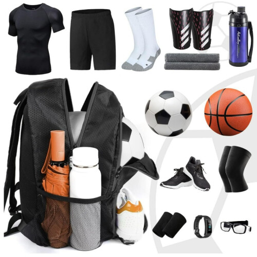 Fußballrucksack mit Ballfach Grey 1