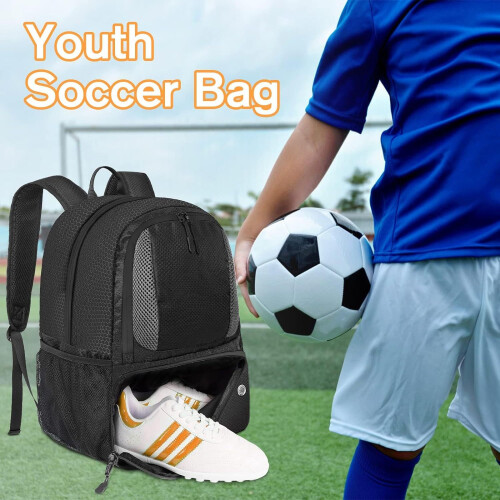 Fußballrucksack mit Ballfach Grey 2