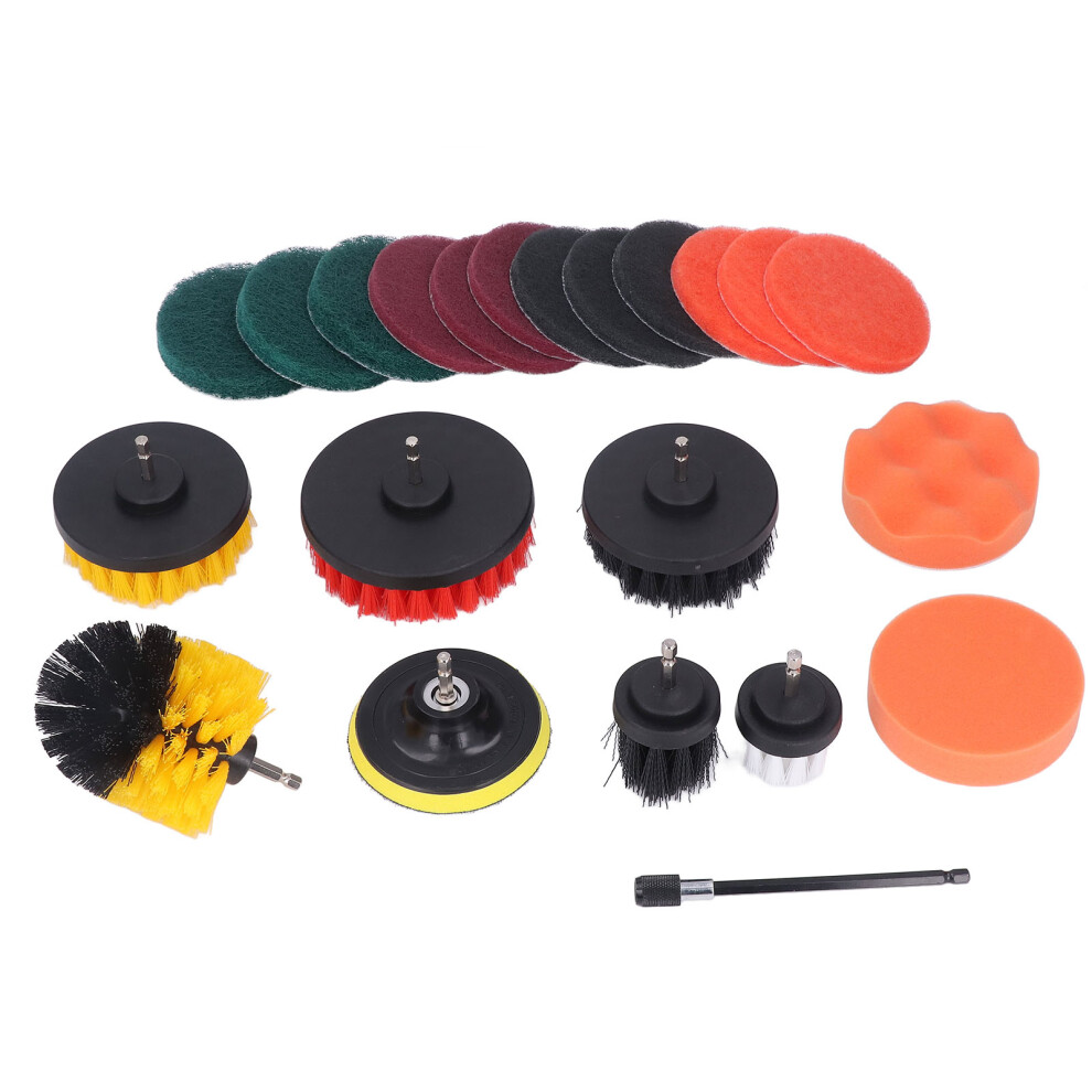 Car Polishing Pad Kit Drill Brush Attachments, Power Scrubber Brush With Extend Long Attachment And Quick Change Shaft For Multi Surface Use, 9190834351483