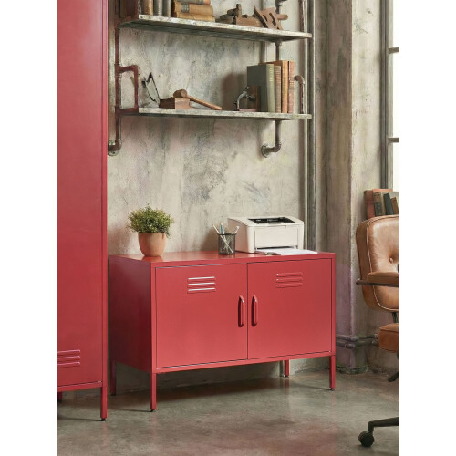 Beliani Storage Unit URIA Metal Red 1
