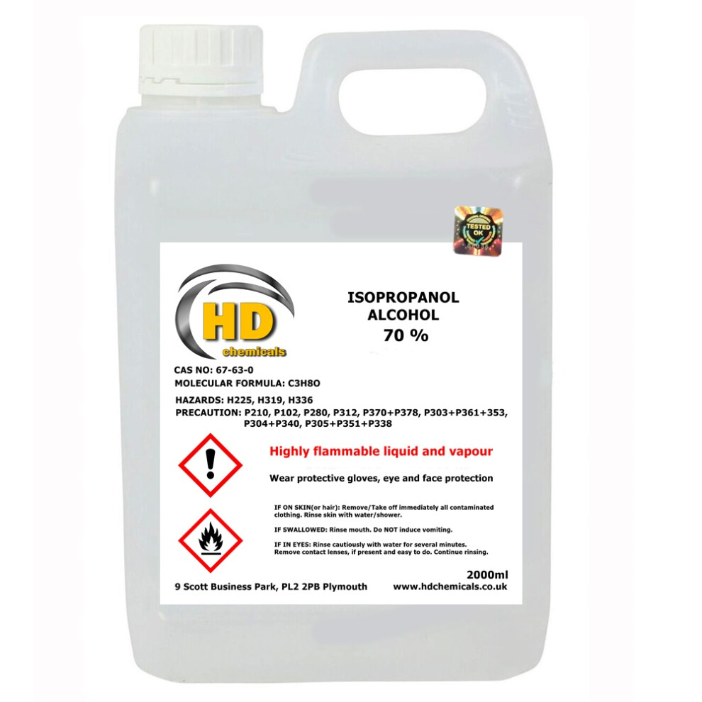 Hd Chemicals Ltd (2500Ml - 2.5L) Isopropyl Rubbing Alcohol 70%