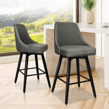 ALFORDSON 2x Swivel Bar Stools Kitchen Dining Metal Leg DARK GREY