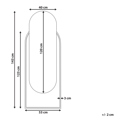 Beliani Wall Mirror NEVERS 53 cm 143 cm PE Rattan Natural 2