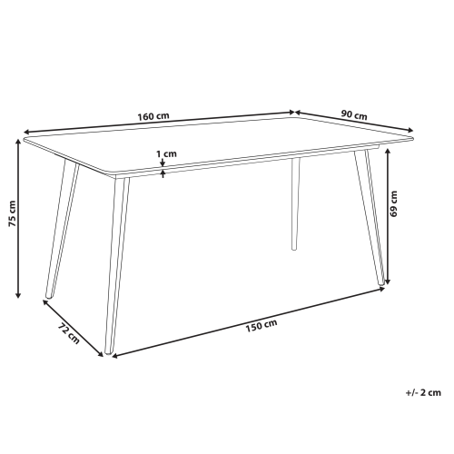 Beliani Garden Dining Table RODALLO 160 cm 90 cm Stone Travertine Effect 2