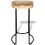 Lot de deux tabourets de bar design chaise siège 2 pcs bois de manguier 3