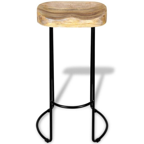 Lot de deux tabourets de bar design chaise siège 2 pcs bois de manguier 2