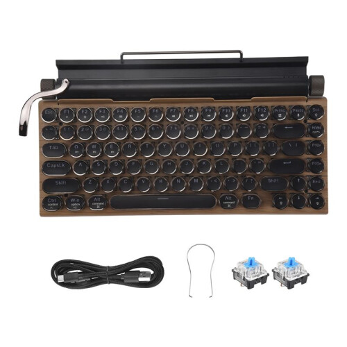 Retro Typewriter Keyboard Wireless  Mechanical Keyboards 83 Keys Computer Keyboard for Laptop PC Gaming