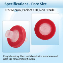100 PCS Syringe Filter PTFE, Syringe Lab Filter 13mm Membrane Diameter, 0.22μM Pore Size, HPLC