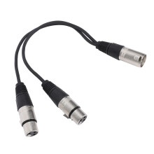 Cable divisor XLR 0,3 m negro 3-Pin M 2x 3-Pin F